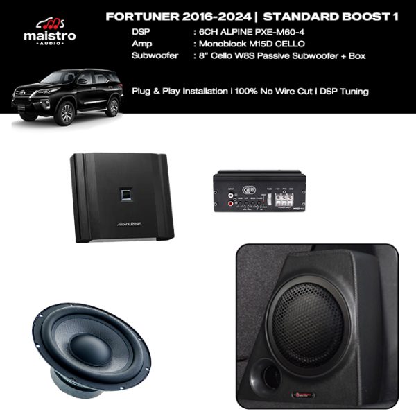 Paket Audio Fortuner 2016-2024 Standard Boost 1 ALPINE