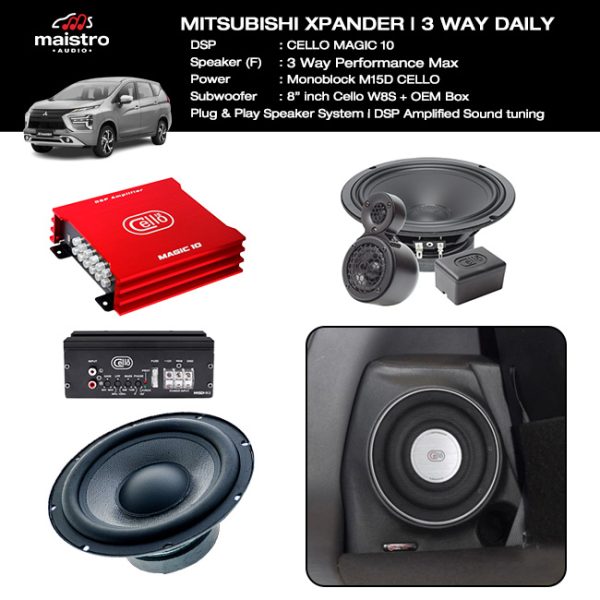 Paket Audio Mitsubishi Xpander 3 Way Daily