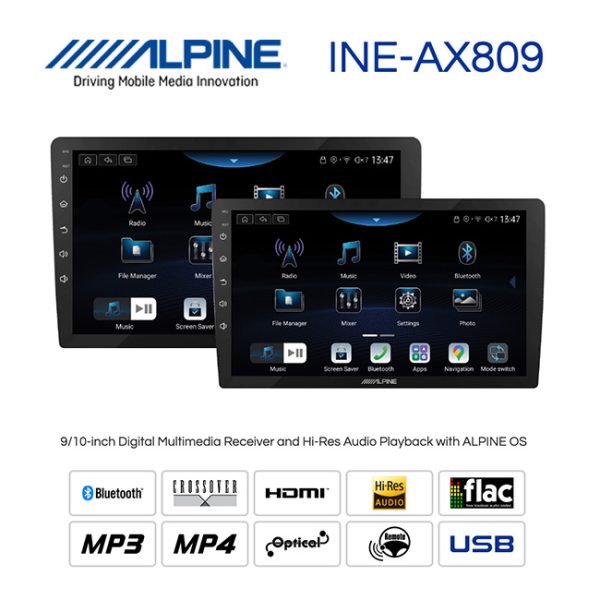 Head Unit Android ALPINE 9 inch INE-AX809 Hi-Res Audio - Image 3
