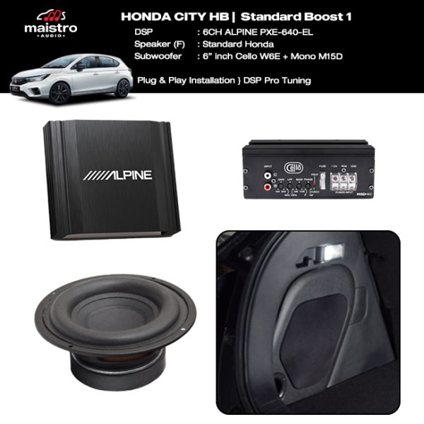 Paket Audio Honda City Hatchback Standard Boost 1