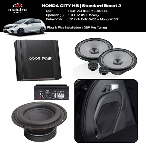 Paket Audio Honda City Hatchback Standard Boost 2