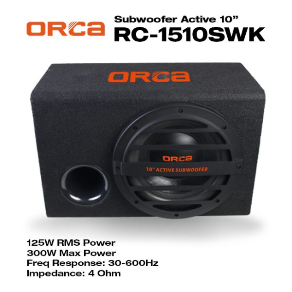 Bass Box Subwoofer Aktif 10″ inch ORCA RC 1510 SWK