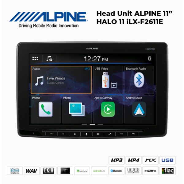 Head Unit ALPINE Halo 11 inch iLX-F2611E Android Auto CarPlay Hi-Res Audio - Image 4
