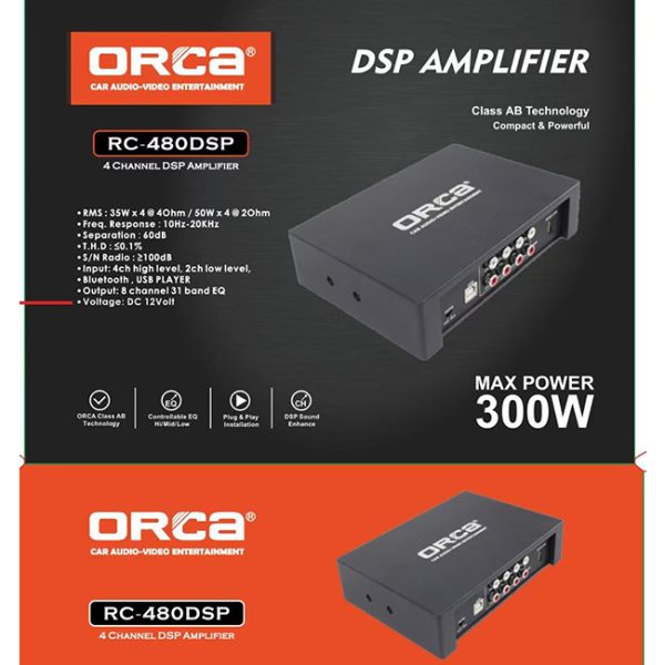 ORCA RC-480 DSP Amplifier Power 4X35W Processor 6CH - Image 3