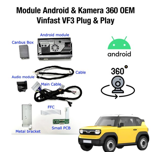Module Android & Kamera 360 3D Vinfast VF3 Dual System Plug And Play - Image 2