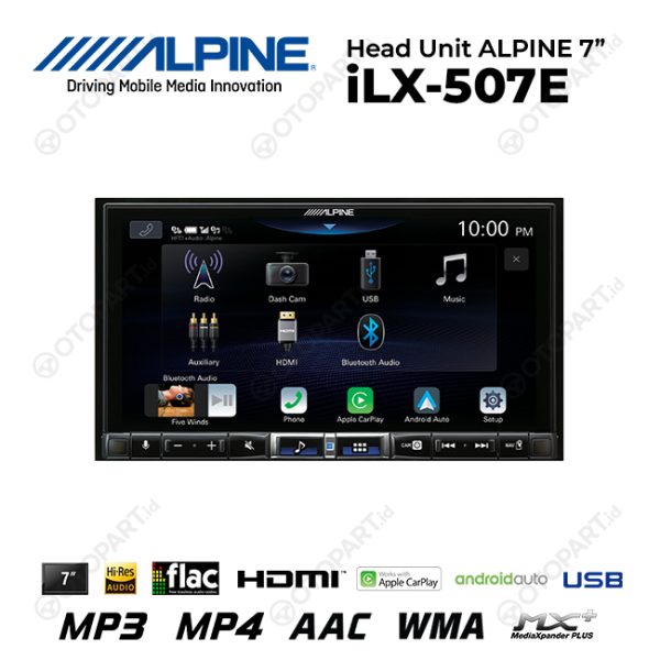 Head Unit ALPINE Halo 7 inch iLX 507E Wireless Android Auto CarPlay Hi-Res Audio