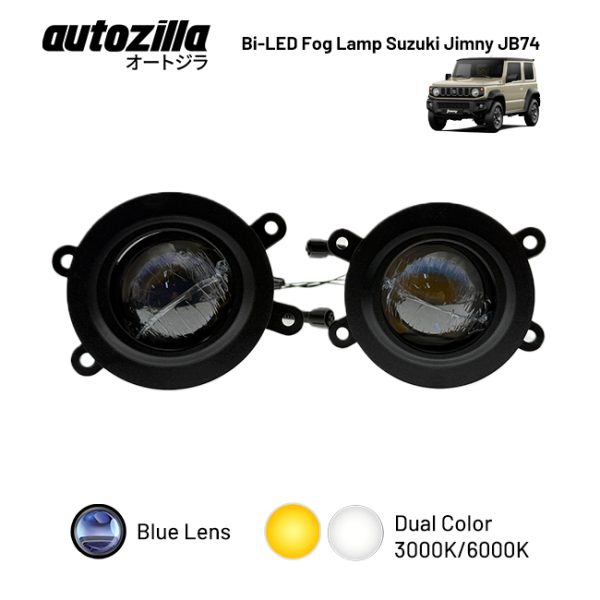 Autozilla Lampu Kabut Suzuki Jimny JB74 Bi-Led Foglamp OEM Dual Color 3000K Putih 6000K Kuning - Gambar 3
