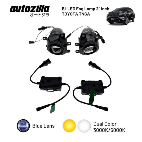 Autozilla Lampu Kabut Toyota TNGA Bi-Led Foglamp 2 inch OEM Dual Color 3000K Putih 6000K Kuning - Gambar 3