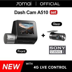 Dash Cam 70mai Pro Plus A510 4K DVR GPS ADAS Set (Depan+Belakang)