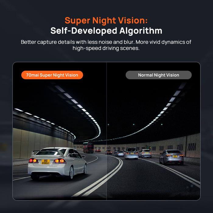 70mai Dash Cam A800SE Set 4K Super Capacitor Battery Voice Control WI-FI 6 Dashcam Mobil Dual Kamera Front Rear - Gambar 9