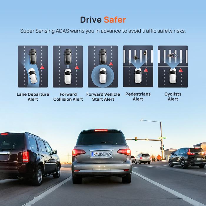 70mai Dash Cam A800SE Set 4K Super Capacitor Battery Voice Control WI-FI 6 Dashcam Mobil Dual Kamera Front Rear - Gambar 6