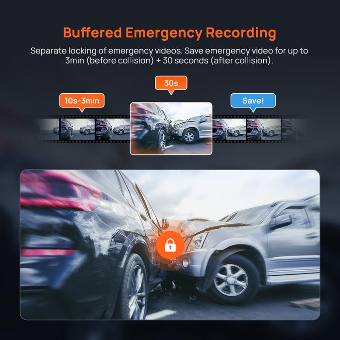 70mai Dash Cam A800SE Set 4K Super Capacitor Battery Voice Control WI-FI 6 Dashcam Mobil Dual Kamera Front Rear - Gambar 8