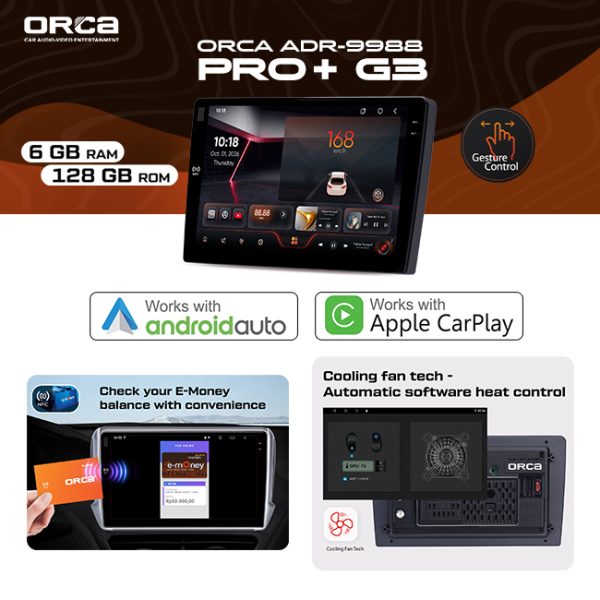Orca Booth Android Head Unit Android ORCA PRO+ G3 series RAM 6GB ROM 128GB Gesture Control ...
