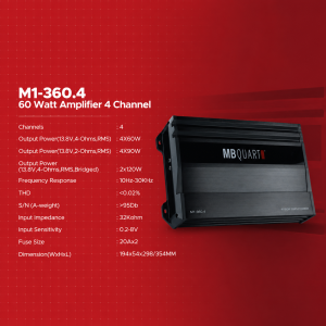 Power Amplifier 4CH MB Quart M1-360.4 Amplifier AB Class