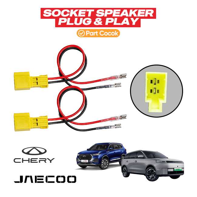 Soket Socket Speaker PNP Chery JAECOO J5 Plug & Play Adapter Connector Speaker OEM Tanpa Potong Kabel Sepasang
