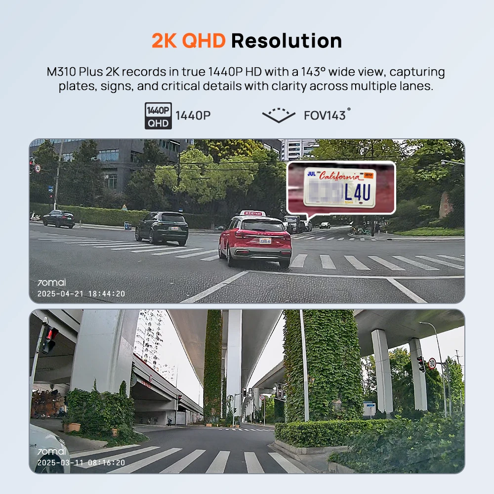 70mai Dash Cam M310 2K - Gambar 6