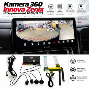 Kamera 360 Innova Zenix Improvement 2025 2026 – HU 12.3 Inch | 4 Camera HD | 360° Surround View | Plug & Play