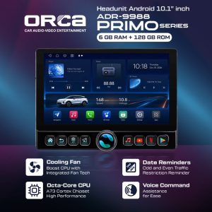 Head Unit Android 10.1 Inch ORCA PRIMO Series Smart Panel | 6GB/128GB Octa Core